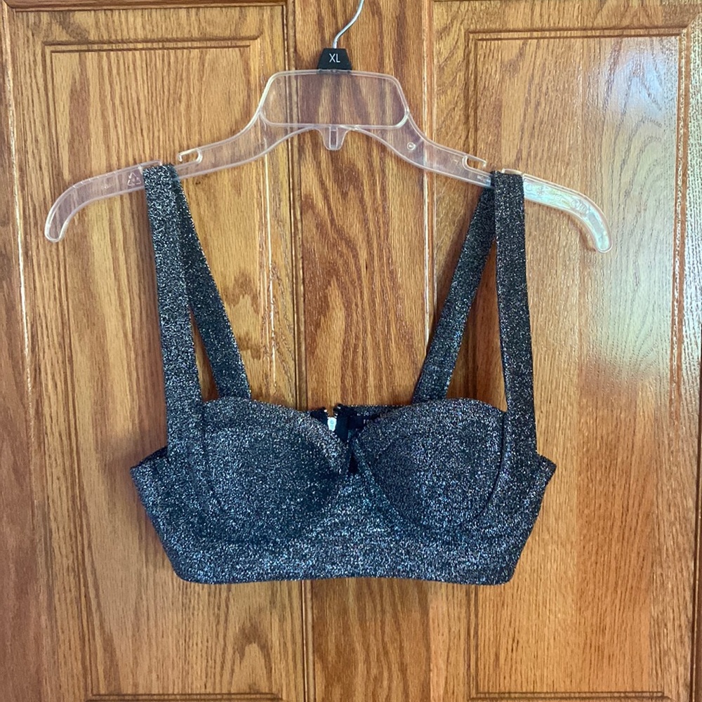 Forever21 Shimmery, Glitter Crop Top